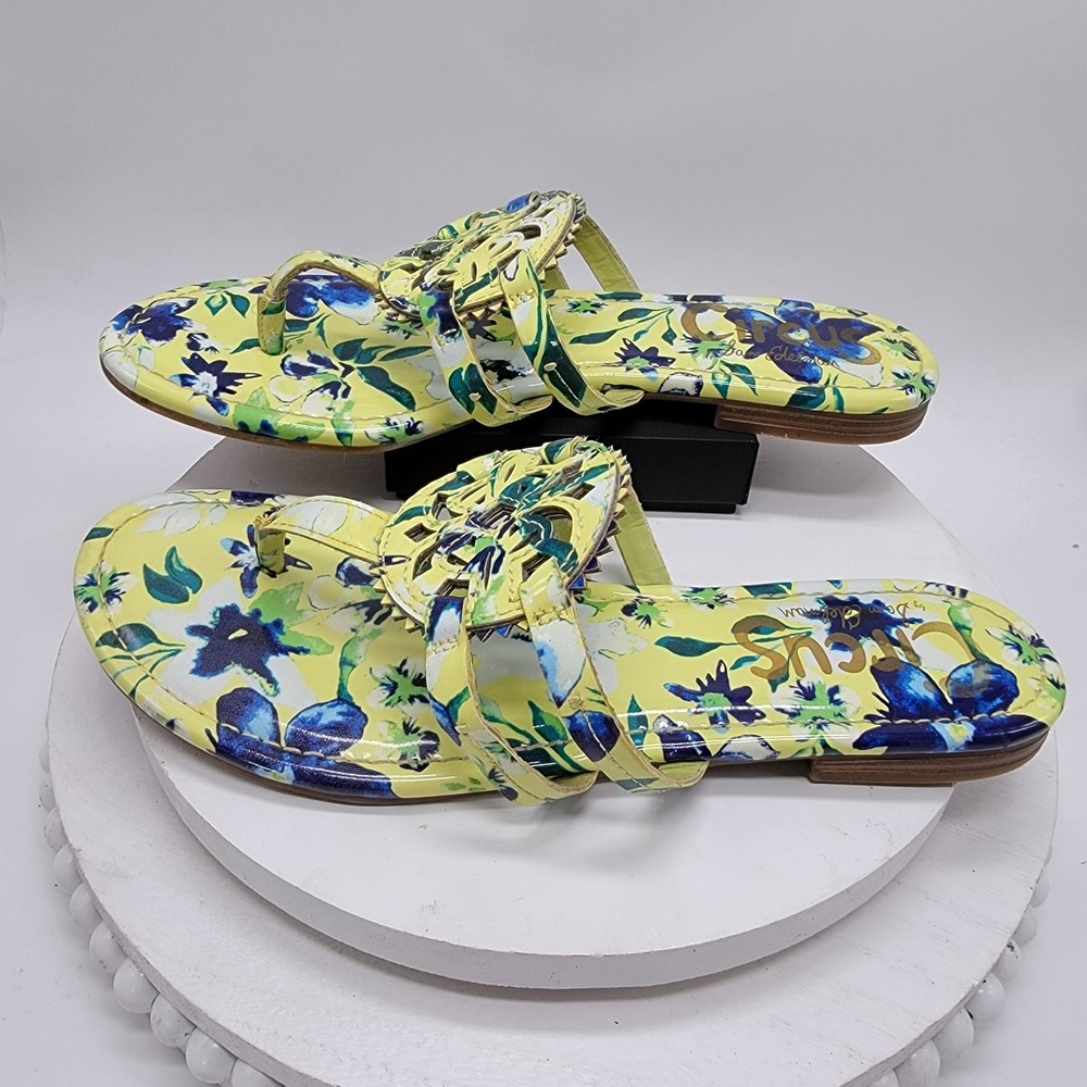Circus by Sam Edelman Canyon Sandal Lime Sherbet Floral Womens Size 7.5 Yellow